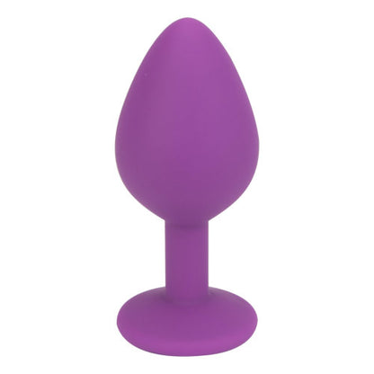 Jewelled Silicone Butt Plug Purple - Medium