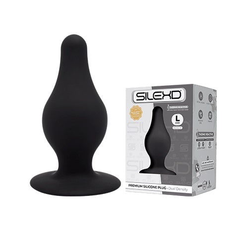 Dual Density Tapered Silicone Butt Plug Large