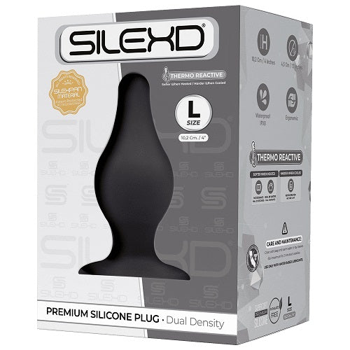 Dual Density Tapered Silicone Butt Plug Large