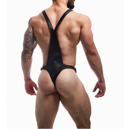 Dungeon Black Leatherette Full Body Harness One Size