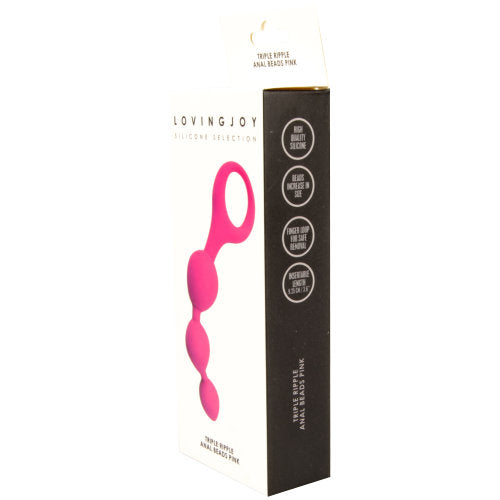 Triple Ripple Anal Beads Pink