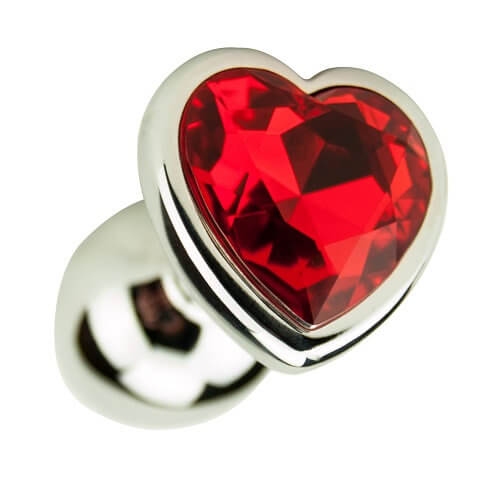 Heart Shaped Butt Plug-Silver